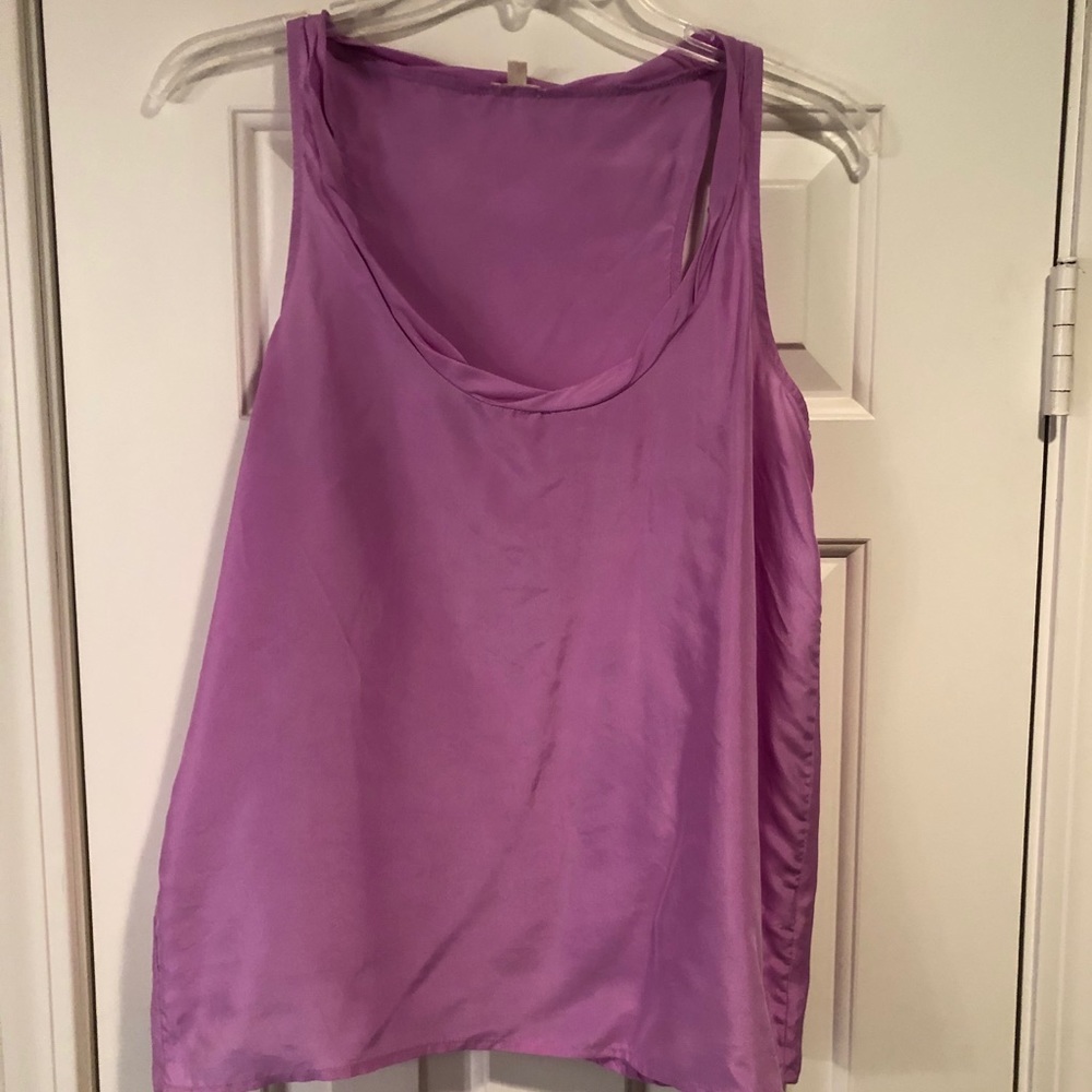 JCrew silk tank, lilac, size 2